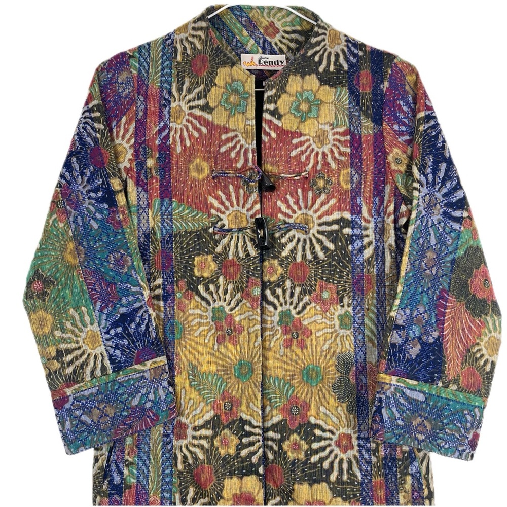 Batik Rendy Floral Patchwork Artisan Boho Jacket … - image 5